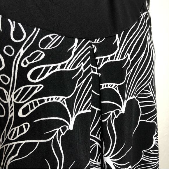 EnFocus Women black and white floral sleeveless shift dress size 14W - Picture 6 of 13